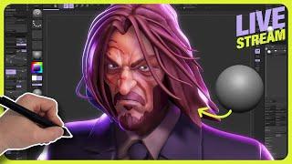 John Wick Sculpting in ZBrush | Live Stream