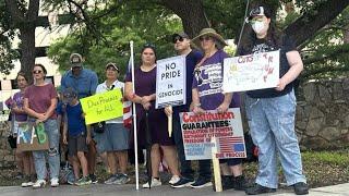 Mujeres Marcharan Coalition rallies in downtown San Antonio to condemn Trump’s military parade