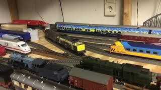 Marklin NS Class 1200 Electric Locomotive #1217 pulling a NS Freight Train