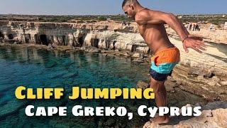 Cliff Jumpers are Madder Than Me on Cape Greko Peninsula, Cyprus - Feb 2024