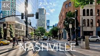 Downtown Nashville Tennessee City Drive Tour 4K - Driving the Music City / Nashvegas