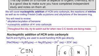 Quick review - extending the carbon chain in organic synthesis