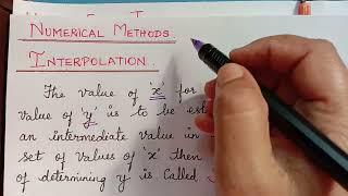 interpolation - introduction - methods of interpolation - numerical methods