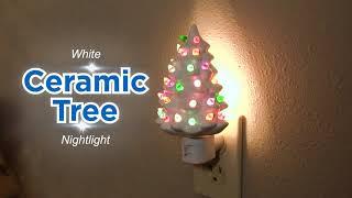 White Ceramic Tree Night Light | Miles Kimball