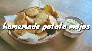 Homemade Potato Mojos and Sour Cream Dip