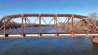 Rail Road Bridge SC GA Drone Footage 4K