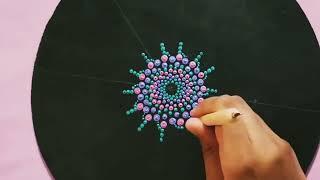 4k Dot mandala art using tools dot painting tutorial stip by stip