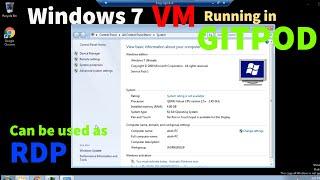 Running Windows 7 VM in Gitpod - Connecting it Through RDP - Free RDP Tutorial