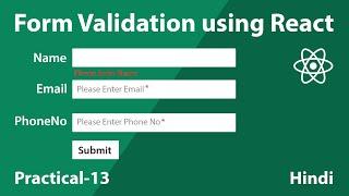 Form Validation using React | Custom form validation