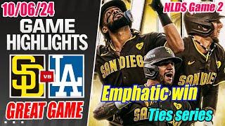 San Diego Padres vs Los Angeles Dodgers [NLDS FULL GAME 2] Highlights Oct 6, 2024 |