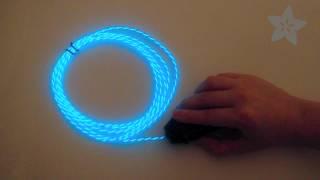 EL Flowing Effect Wire with Inverter - Blue 2.0 meter (6.5 ft)