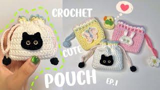 Crochet Pouch Tutorial | How to Crochet a drawstring pouch | Cute crochet idea | Gift idea