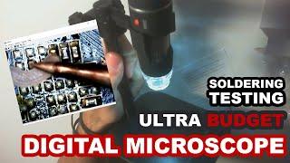 Ultra BUDGET Digital MICROSCOPE - 5MP USB Digital Microscope 1X-500X Review (with soldering!)