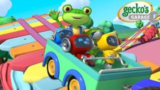 DIY Rollercoaster at the Garage  | Gecko's Garage | Trucks For Children | Cartoons For Kids