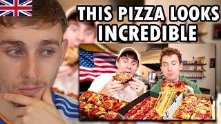 Brit Reacting to Brits try Detroit Pizza for the first time!