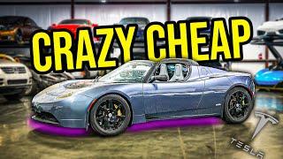 Restoring An Insanely CHEAP Tesla Roadster To Make A MASSIVE Profit