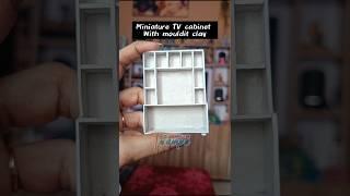 easy and simple clay art || miniature TV cabinet showcase idea #shorts #ytshorts #explore #trending