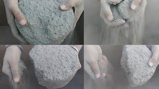 ASMR : Very dusty soft Gritty sand cement big blocks Dry Crumble in box very satisfying ASMR