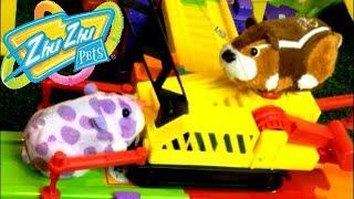 Smart Wheel City: Zhu Zhu Construction Team! Everything Breaks when Zhu Zhu Pets have diggers!