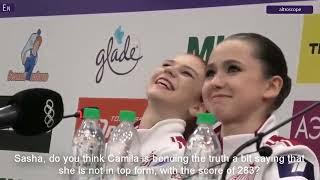 Valieva, Trusova, Shcherbakova - Press Conference at Russian Nationals 2022