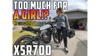 Too Much Bike For A Girl!? My First Ride On The Yamaha XSR700 Café Racer - IT'S FAST!