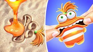 Squishy ANXIETY in The Sand *INSIDE OUT 2*  DIY Riley's Head