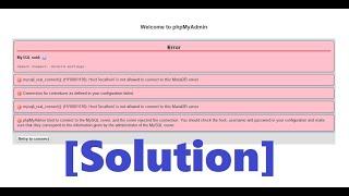 Xampp Server phpMyAdmin access denied [Solution]