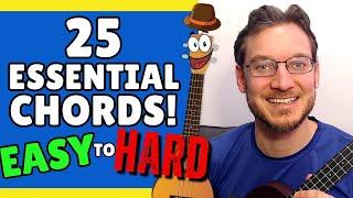 25 MUST-KNOW Ukulele Chords for Beginners + EASY HACKS!