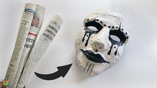 How To Make 3D Paper Mask DIY | Paper Mask With Thermocol Mould Making | Halloween Special Mask