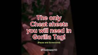 The best Gorilla Tag cheat sheets! #gorillatag #gtag #vr #shorts