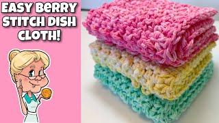 EASY CROCHET Berry Stitch Dishcloth Tutorial -  #MakeitPremier