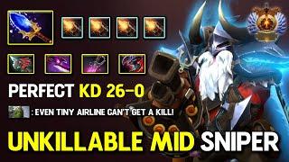 UNKILLABLE MID Sniper Perfect 26Kills & Zero Mercy With Aghs Scepter + Khanda Build 7.36c DotA 2