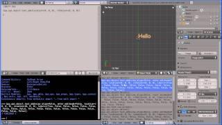 Blender 2.5 Introduction to Python Scripting Displaying 'Hello World' Tutorial