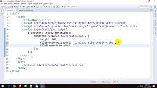 Upload File in CKEditor in PHP