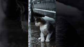 He Hides Under the Car… Waiting for Someone Who Never Came  #StrayKitten #SadCatStory #CatShorts
