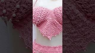 conjunto Sereia de crochê #croche #crochê #crochet #american #viral #cropped #sereia #blogueira