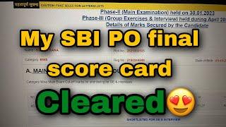 My SBI PO 2023 scorecard | Cleared in 1st attempt at the age of 22