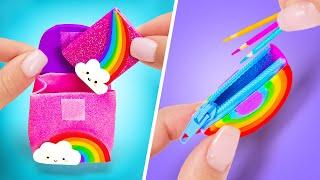  EASY DIY Rainbow School Supplies for Dolls || Fun Mini Crafts by Slick Slime Sam's Maker World