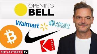 Opening Bell: Walmart, Eastman Kodak, Bitcoin, Bitdeer, Mara Holding, Nike, Applied Materials