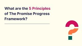 What are the Five Principles of The Promise Progress Framework?