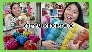 Let's Crochet Pumpkins Together!  Yarn Haul, New Pattern Bundle, and More! Crochet & Chat With Me 