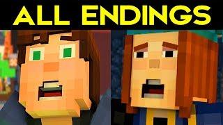 Minecraft Story Mode Season 2 ALL ENDINGS (Bad Ending 1 + Good Ending 2) + SECRET ENDING