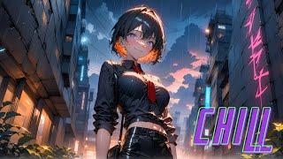 Chill Vibes in the Neon City  | Anime-Style Art & Ambience 