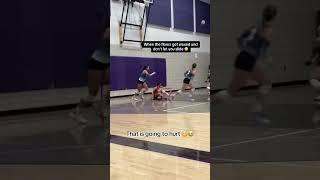 She got stuck to the floor! #highschoolvolleyball #shorts #girls #volleyball