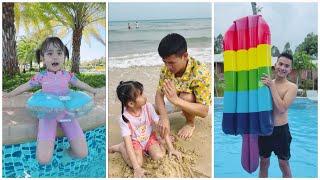 Daughter & Father - Summer Swimming  by Su Hao #shorts
