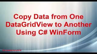 C# Copy Selected Row From DataGridView1 to DataGridView2 in C#