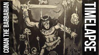 Drawing Conan ( Savage Sword of Conan comic ) - Timelapse | Reigen Sama