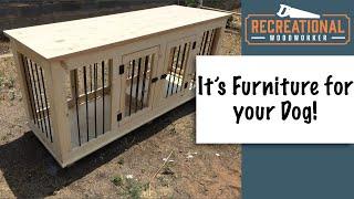 Double Dog Kennel - Build Your Own Wooden Dog Crate Furniture with Easy to Follow Plans