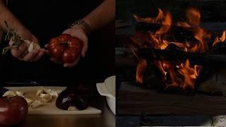 ASMR Tomato Confit Soup and Campfire Griddled Tomato