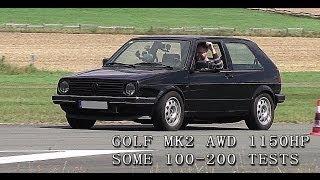 VW Golf Mk2 1150HP some 100-200 tests from Boba-Motoring